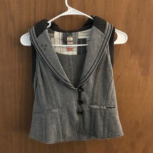 FREE PEOPLE Gray and White Vest